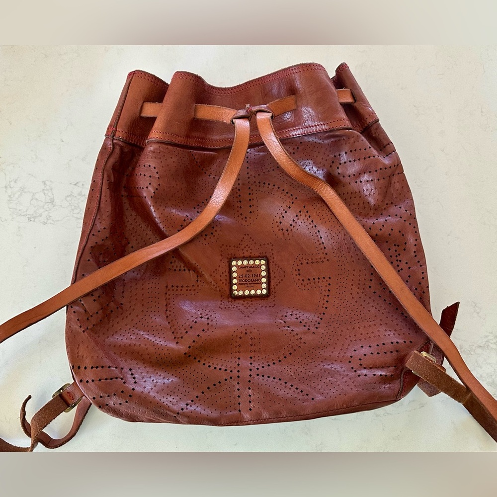 Campomaggi Teodorano Italian leather drawstring backpack